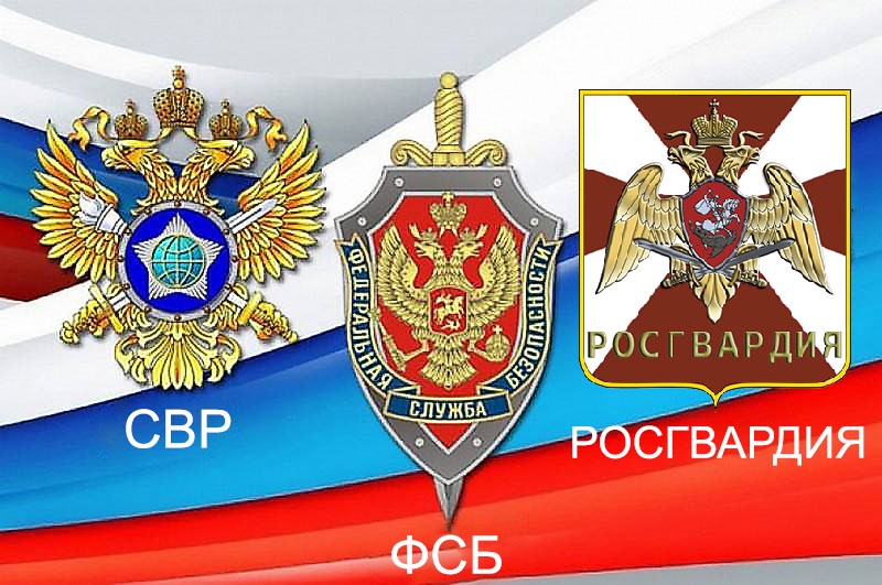 Ведущая роль в решении задач своевременного вскрытия вызовов и угроз безопасности России принадлежит ФСБ России,СВР России и Росгвардии.