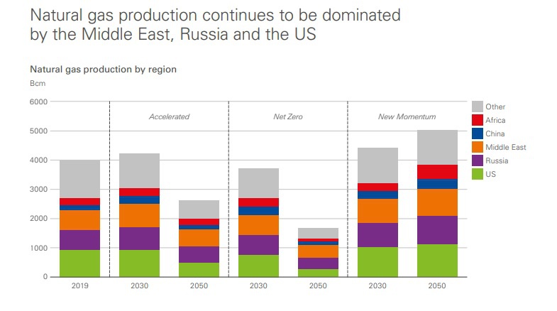 Согласно прогнозам аналитиков британской компании BP 2021 года, добыча природного газа на африканском континенте к 2035 году должна увеличиться на 80%.