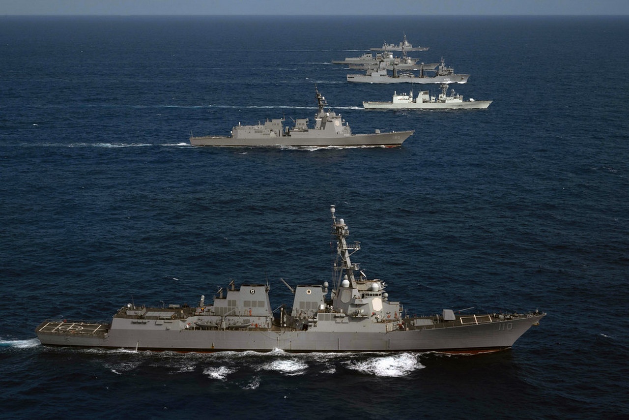Корабли США, Южной Кореи и Японии на учениях Pacific Dragon.