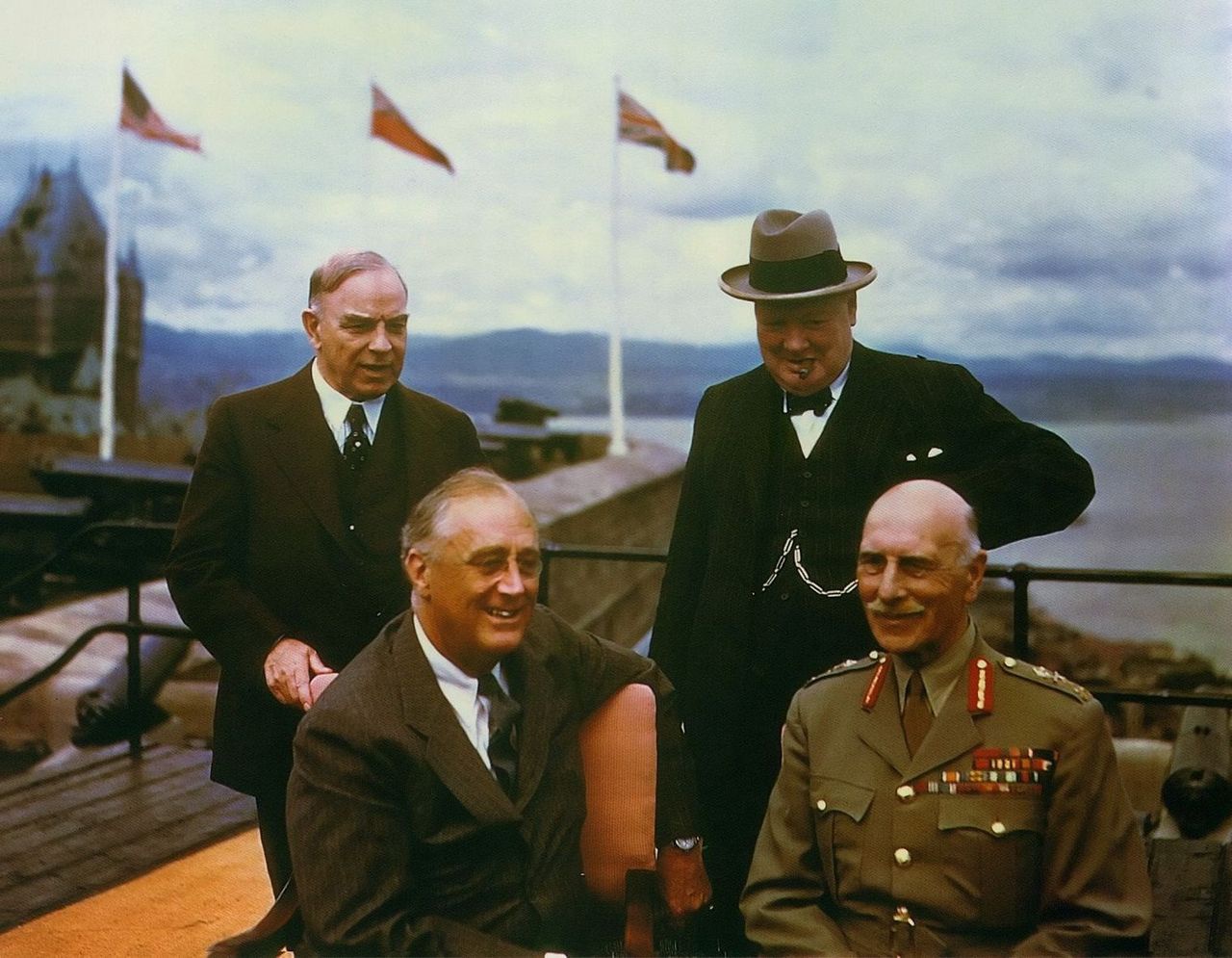 Лидеры союзников во время Квебекской конференции, 1943 г.