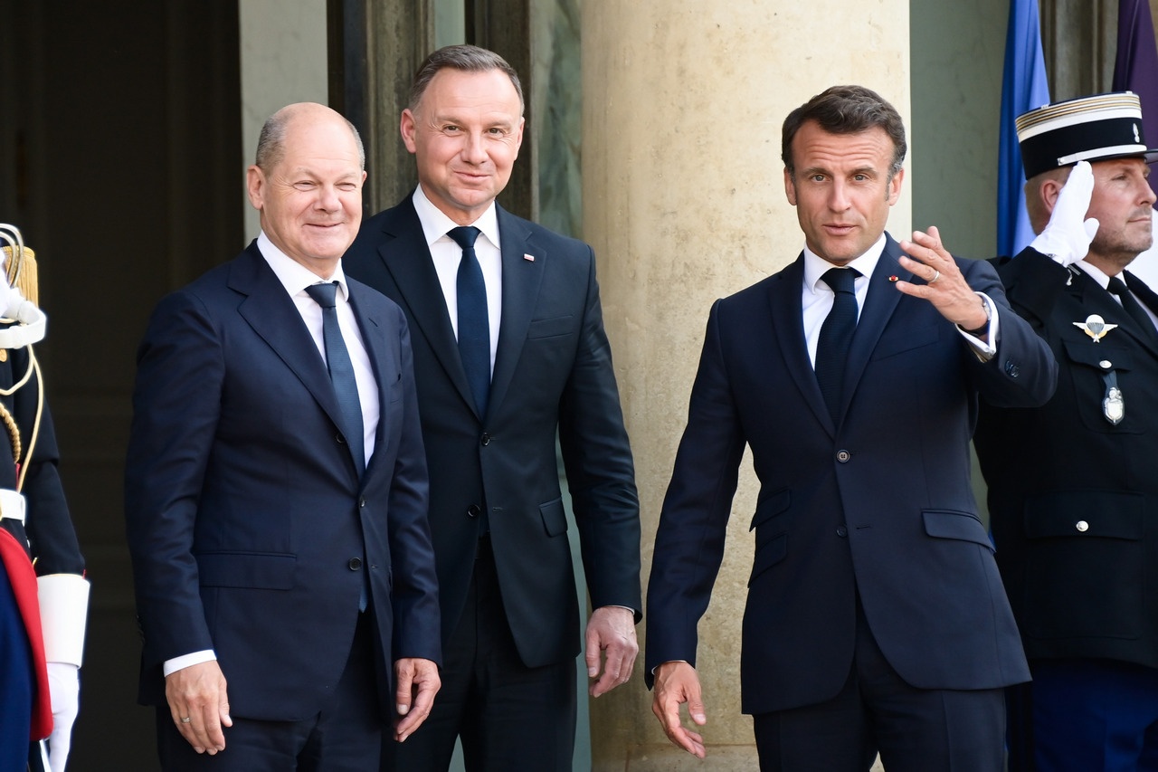 Встреча лидеров стран «Веймарского треугольника» - Германии, Польши и Франции.