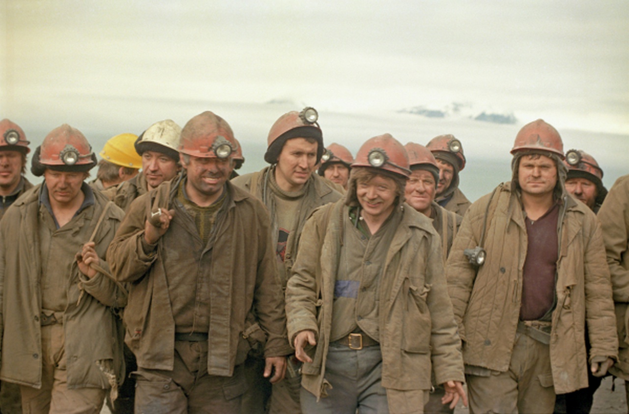 Бригада шахтёров треста «Арктикуголь», 1988 г.