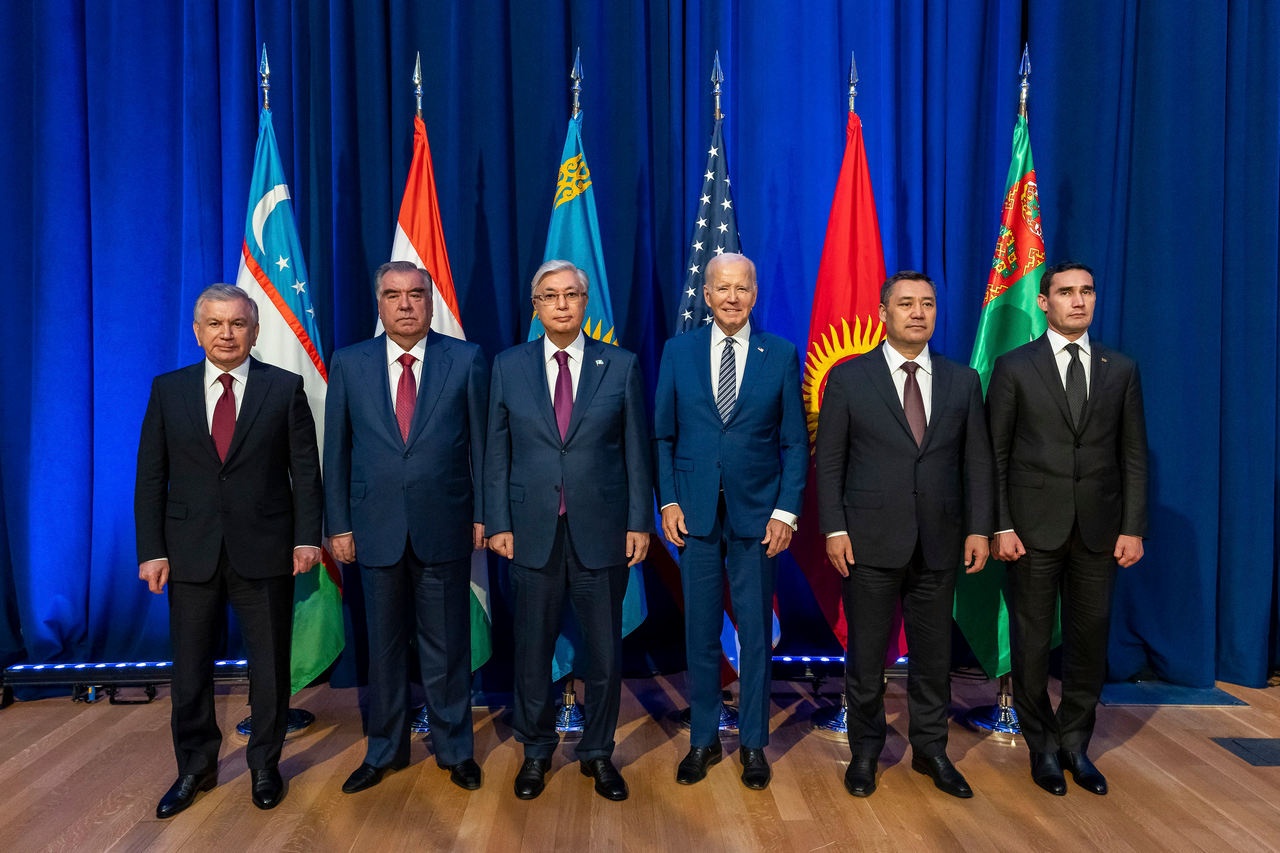 Участники первого президентского саммита C5+1 в миссии США при ООН, 19 сентября 2023 г.