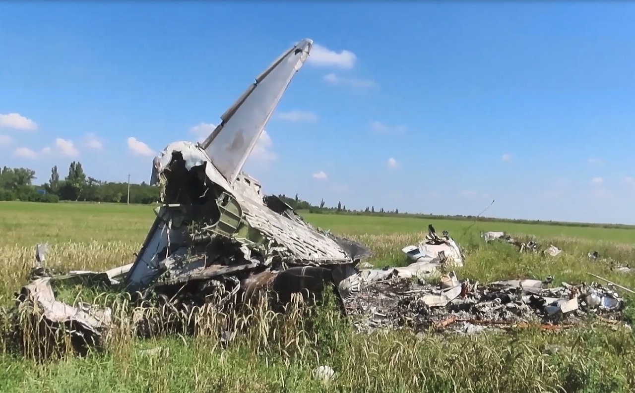 Первый из сбитых Ищенко самолётов врага.