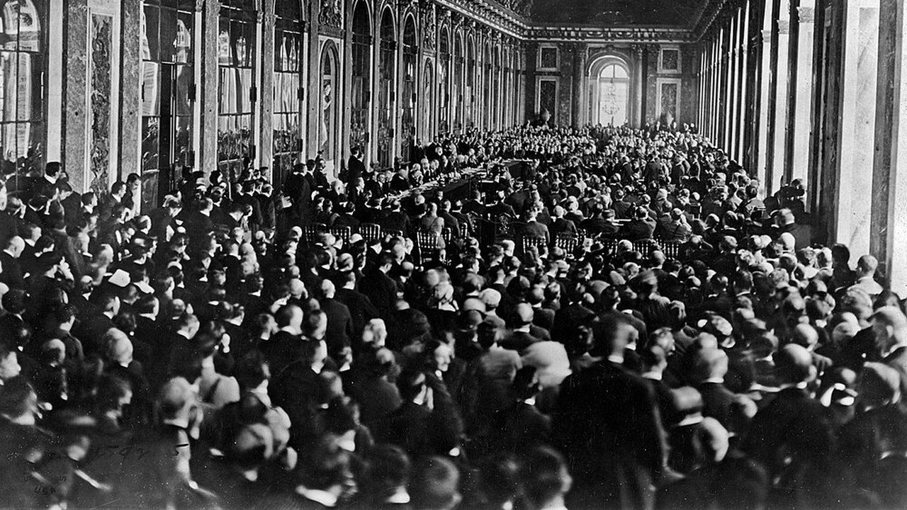 Церемония подписания Версальского договора, 28 июня 1919 г.