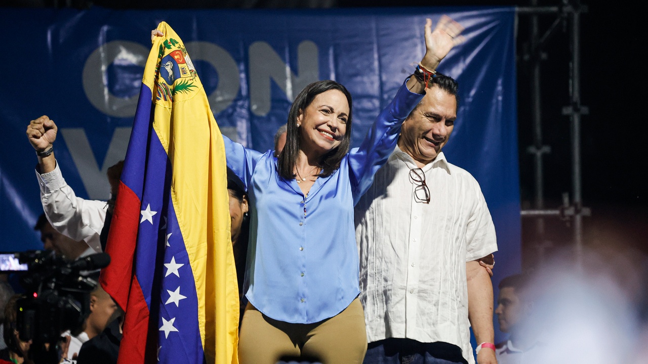 Лидер партии «Венте Венесуэла» Мария Корина Мачадо - кандидат на президентские выборы от оппозиции.