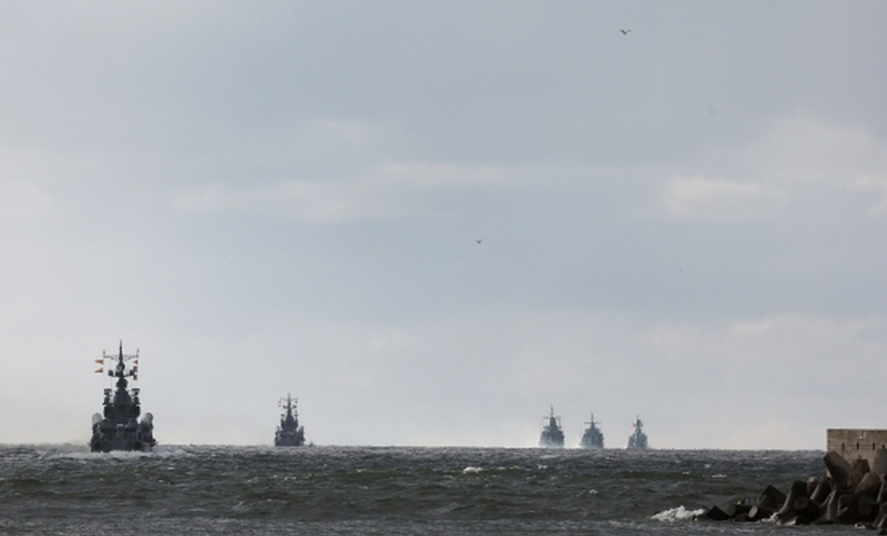 Корабли Балтийского флота на стратегических учениях.