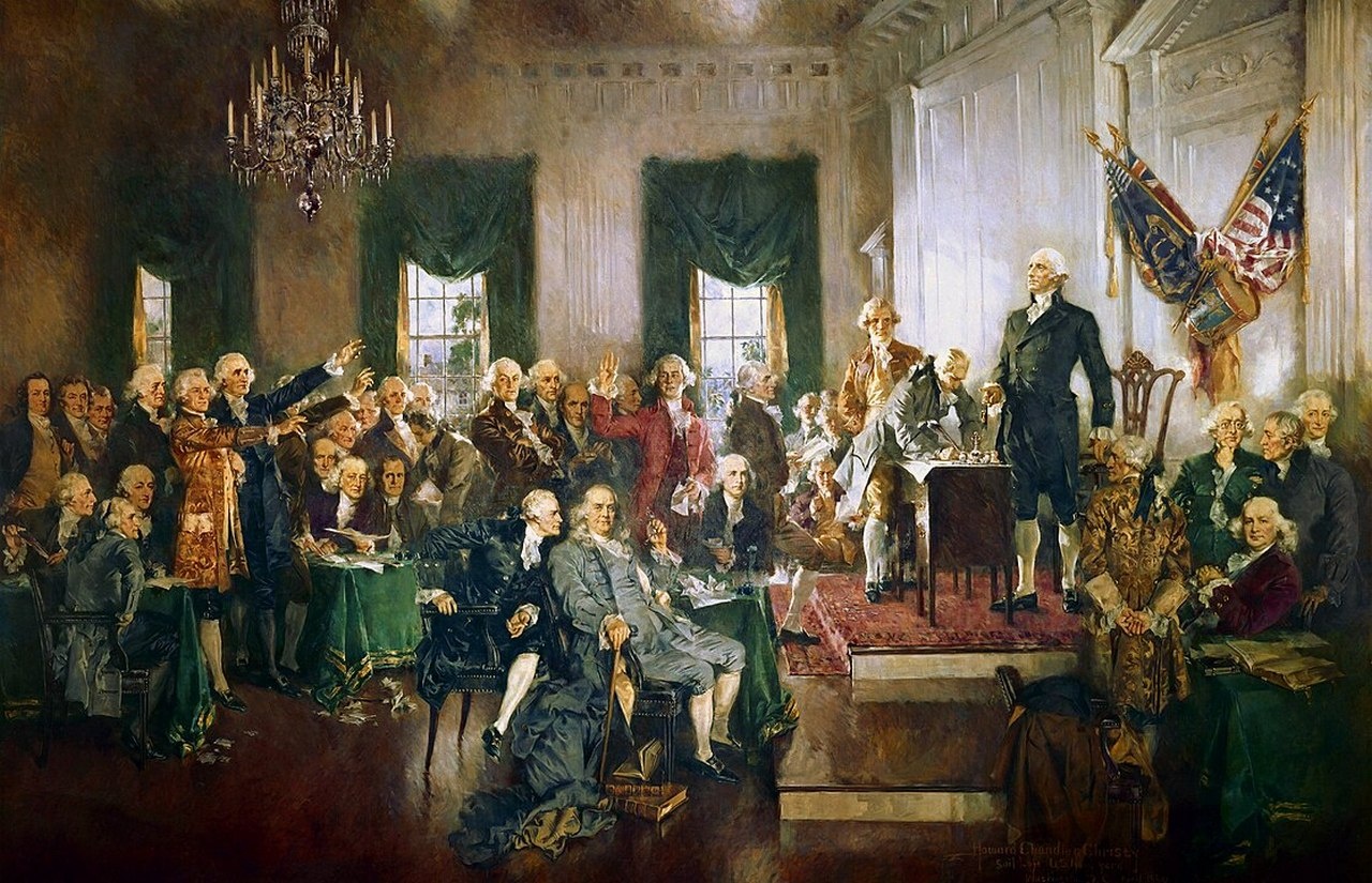 «Сцена подписания Конституции Соединённых Штатов» (картина Говарда Чендлера Кристи).
