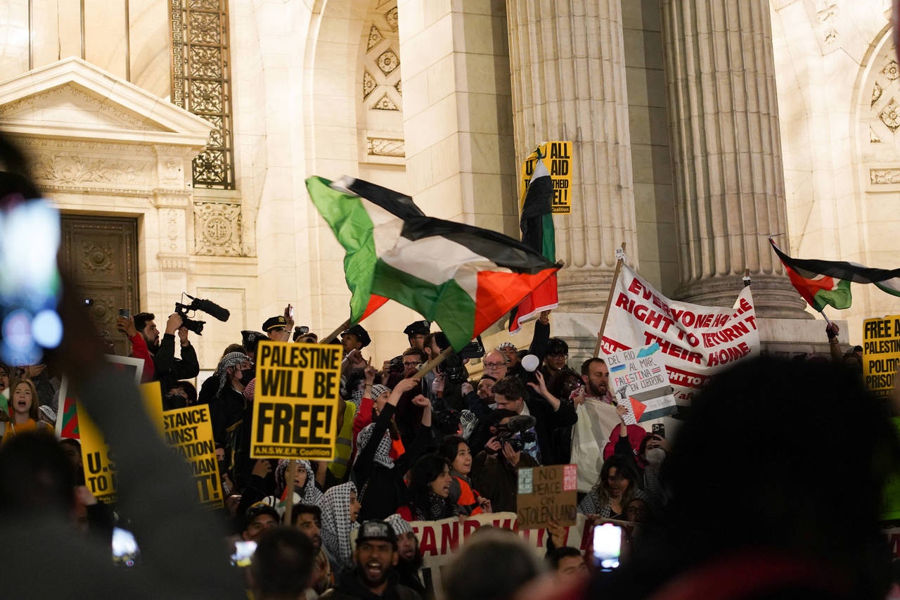 Митинг в поддержку Палестины в Нью-Йорке.