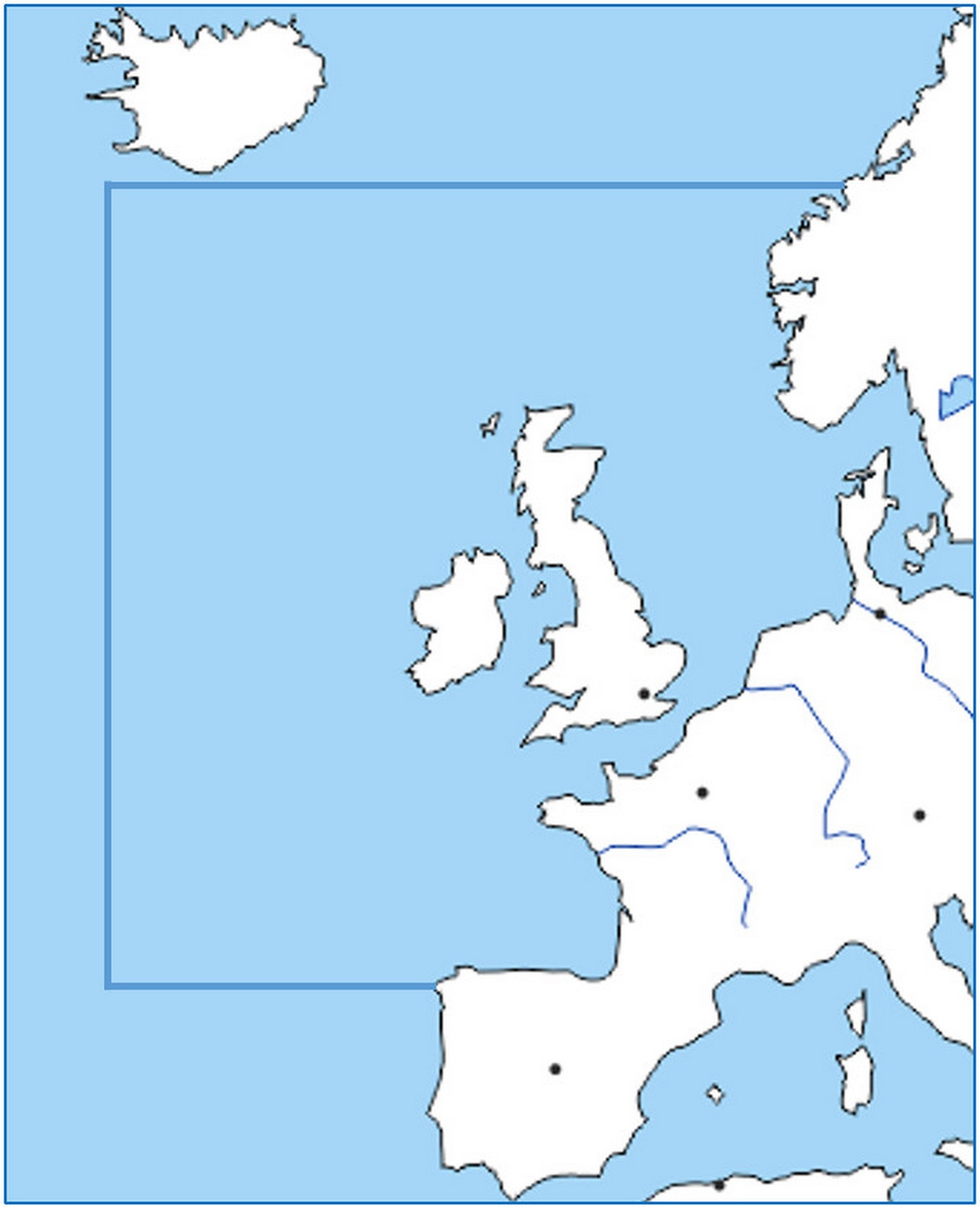 Зона британских морей в XVII веке.