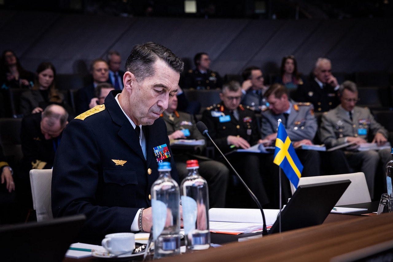 Главнокомандующий вооружёнными силами Швеции Микаэль Бюден был приглашён на заседание Военного комитета НАТО на уровне начальников генеральных штабов, 19 января 2024 г.