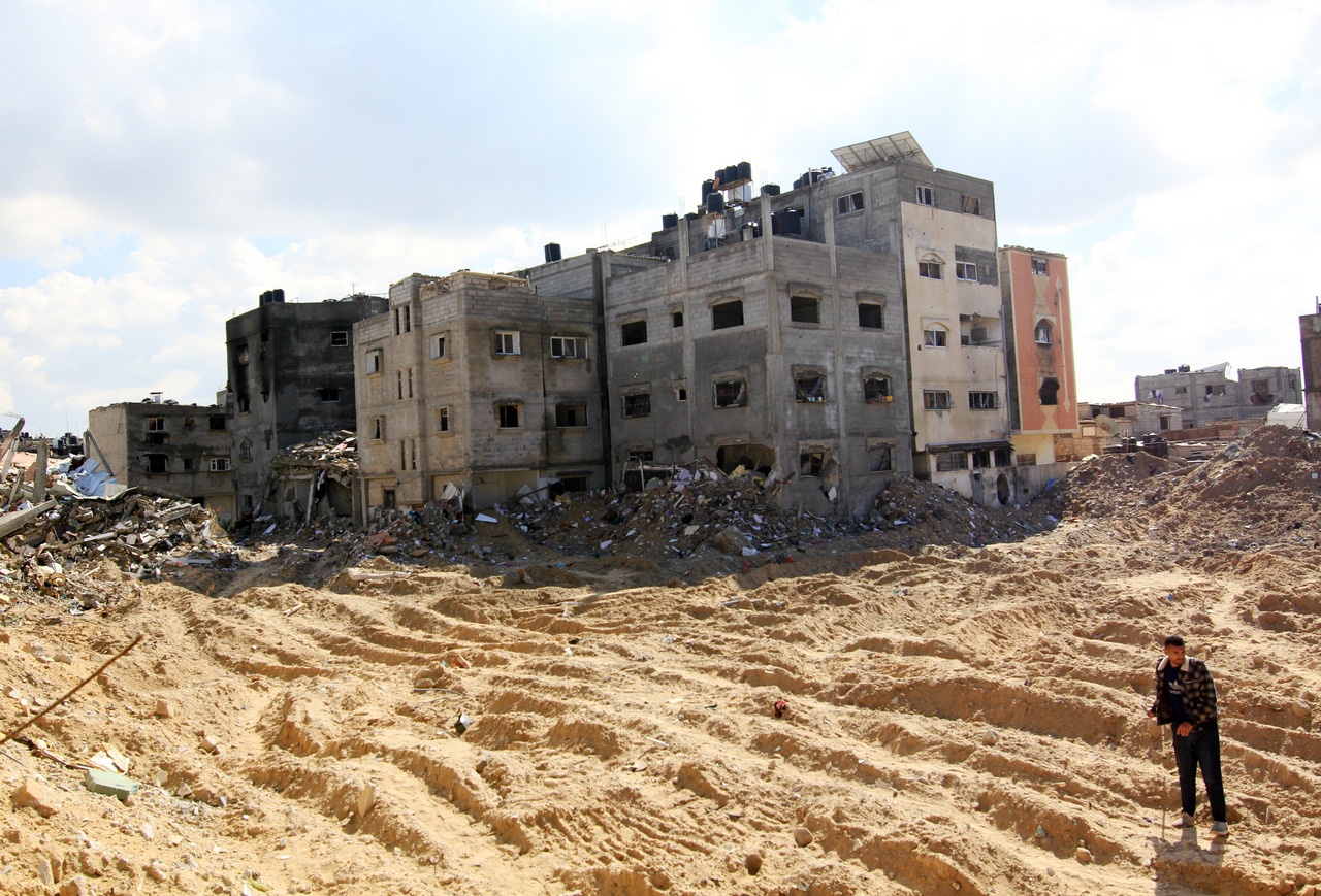 Разрушенные здания и снесённые бульдозерами улицы в Хан-Юнисе на юге сектора Газа, 3 февраля 2024 г.
