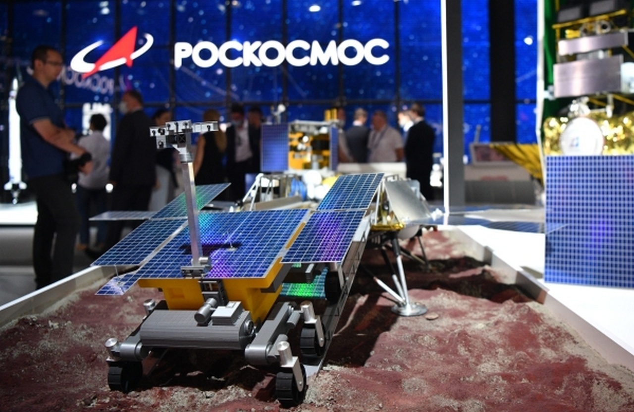 Макет посадочной платформы миссии «ЭкзоМарс-2022» на выставке Международного авиационно-космического салона МАКС-2021.