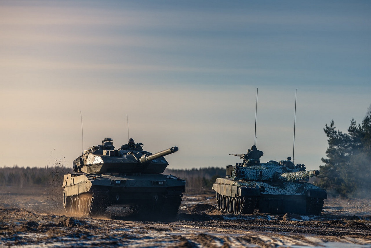 На полигоне Адажи проходят учения Ares Strike боевой группы расширенного присутствия НАТО в Латвии, февраль 2024 г.
