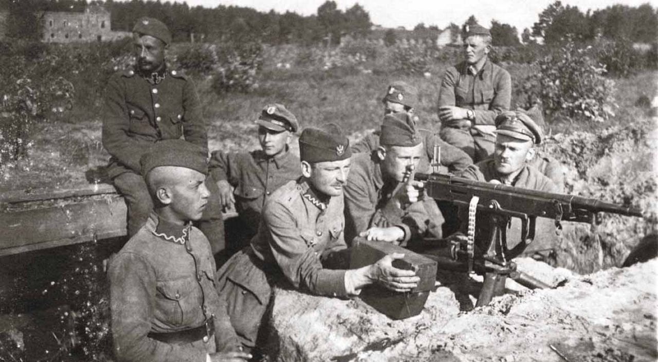 Польско-советская война. Польская пулемётная позиция, август 1920 г.