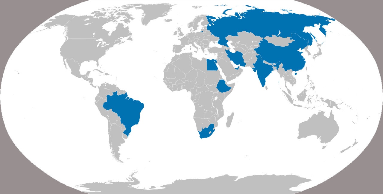 Карта стран-членов БРИКС от 1 января 2024 г.