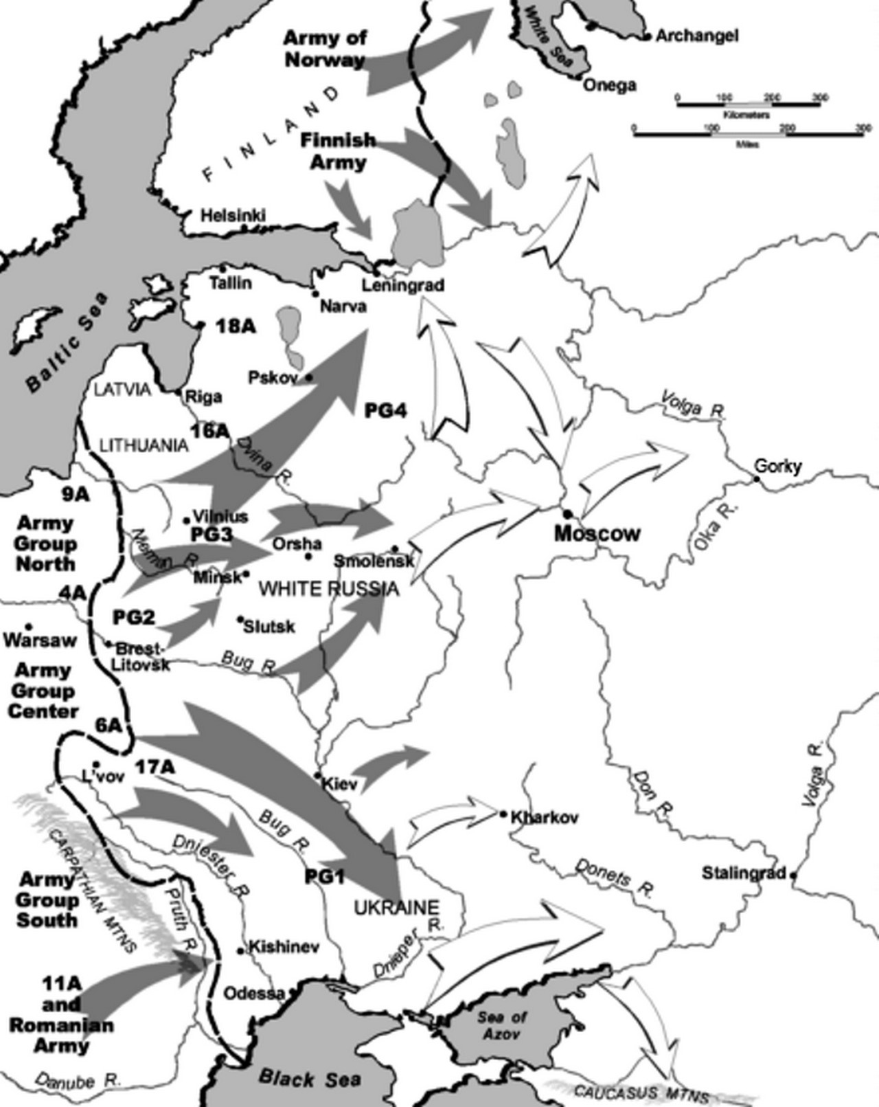 План «Барбаросса», разработанный в период с декабря 1940 по июнь 1941 года.