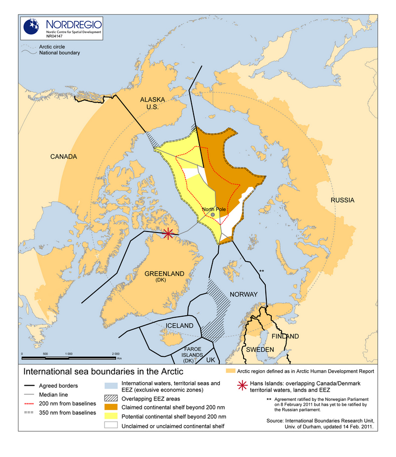 Международные морские границы в Арктике