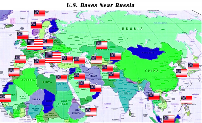 Карта американских баз вблизи России