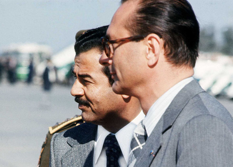Саддам Хусейн с французским премьер-министром Жаком Шираком, 1976 год