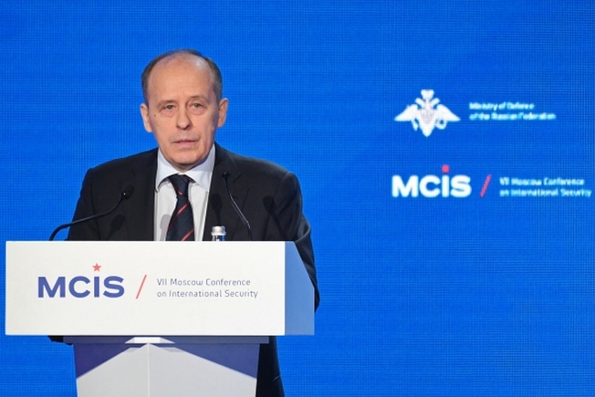 Директор Федеральной службы безопасности (ФСБ) РФ Александр Бортников выступает на VII Московской конференции по международной безопасности.