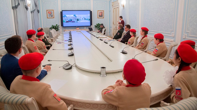 Юнармейцы Москвы и Владикавказа подружились благодаря телемосту Юнармейцы Москвы и Владикавказа подружились благодаря телемосту