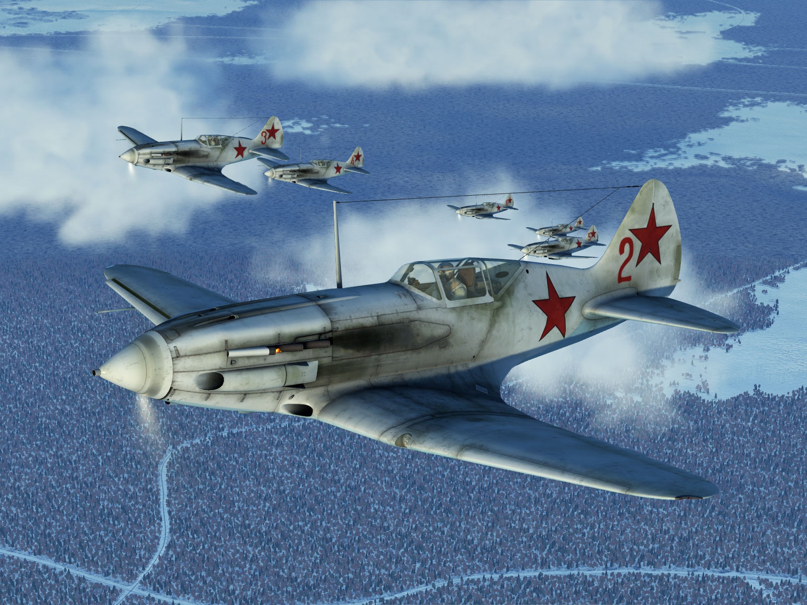 Скриншоты из российской компьютерной игры «Ил-2 Штурмовик». Данные варианты текстур, воссоздающие исторические окраски самолётов, выполнены Максимом Брянским Скриншоты из российской компьютерной игры «Ил-2 Штурмовик». Данные варианты текстур, воссоздающие исторические окраски самолётов, выполнены Максимом Брянским