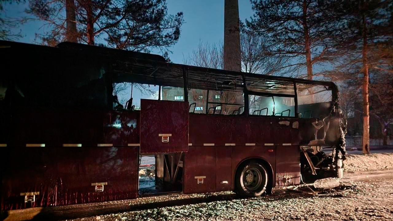 В Приморском крае загорелся автобус с пассажирами