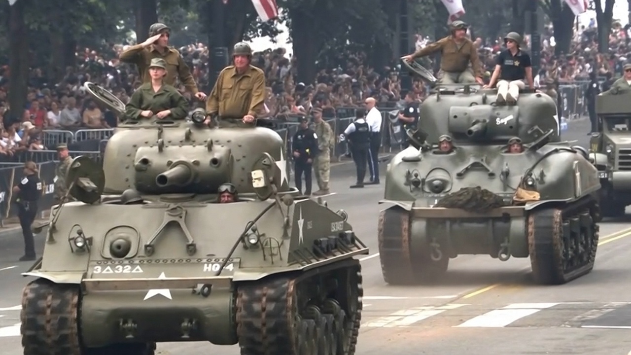 В центре Вашингтона прошел военный парад В центре Вашингтона прошел военный парад