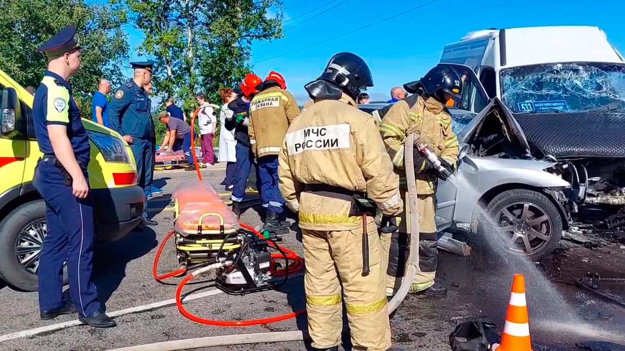 В Приамурье 19 человек, включая детей, пострадали в ДТП с автобусом В Приамурье 19 человек, включая детей, пострадали в ДТП с автобусом