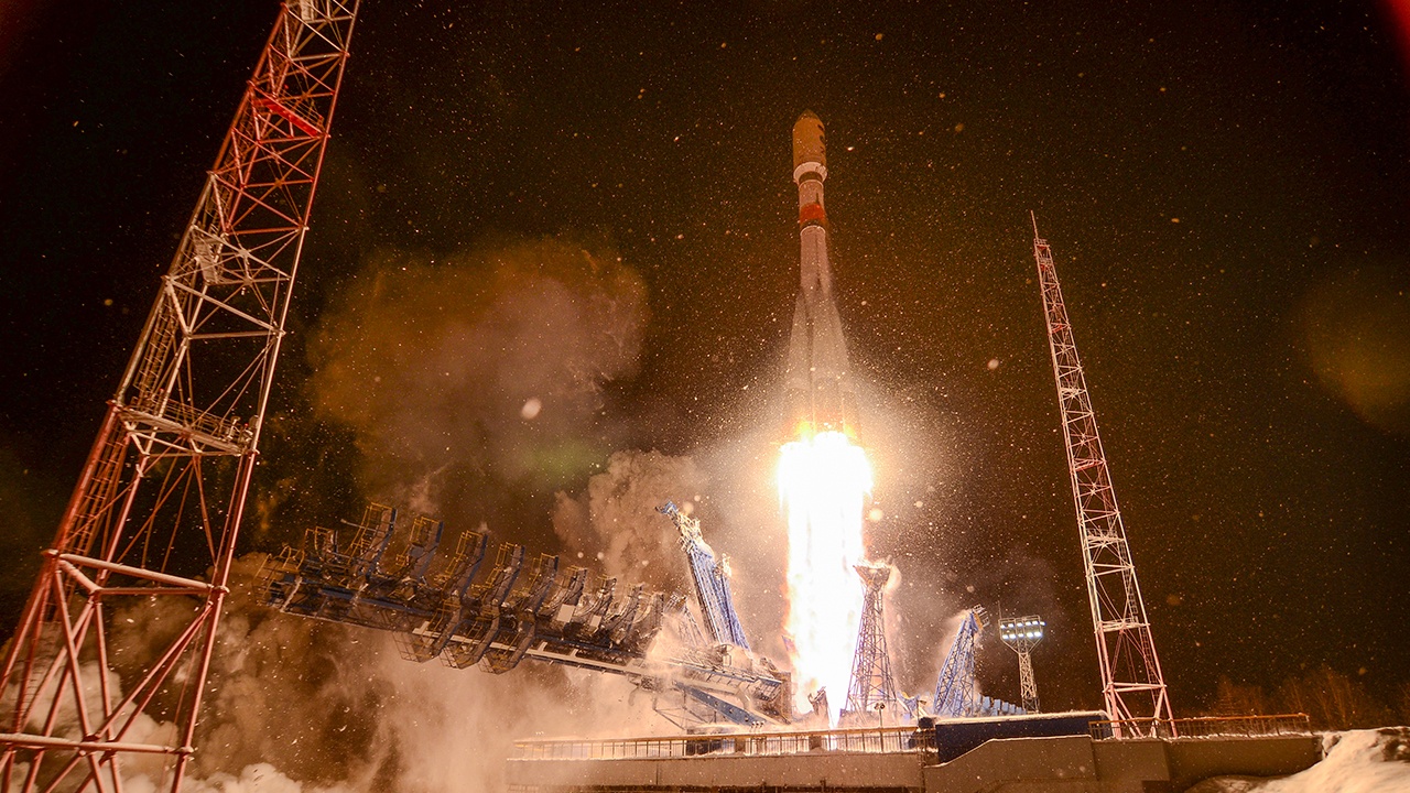 МО РФ опубликовало кадры пуска «Союз - 2.1б» с космодрома Плесецк