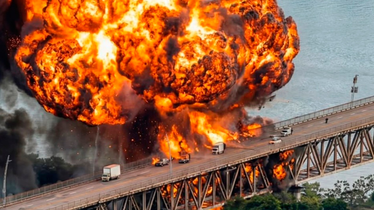 Под мостом через Панамский канал произошел взрыв на танкере